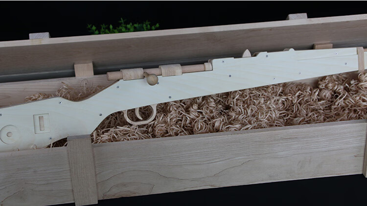 木头木枪木质橡皮筋m9玩具枪连发木抢木制儿童玩具软弹连发木头步抢