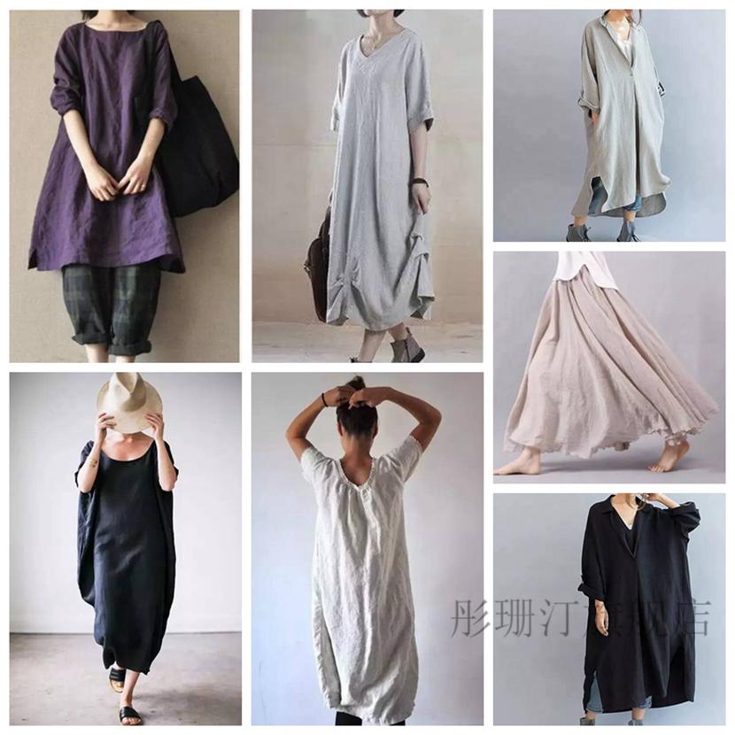 棉麻布料做衣服夏季薄款色棉麻服装面料做衣服古风手工布头布料处理论