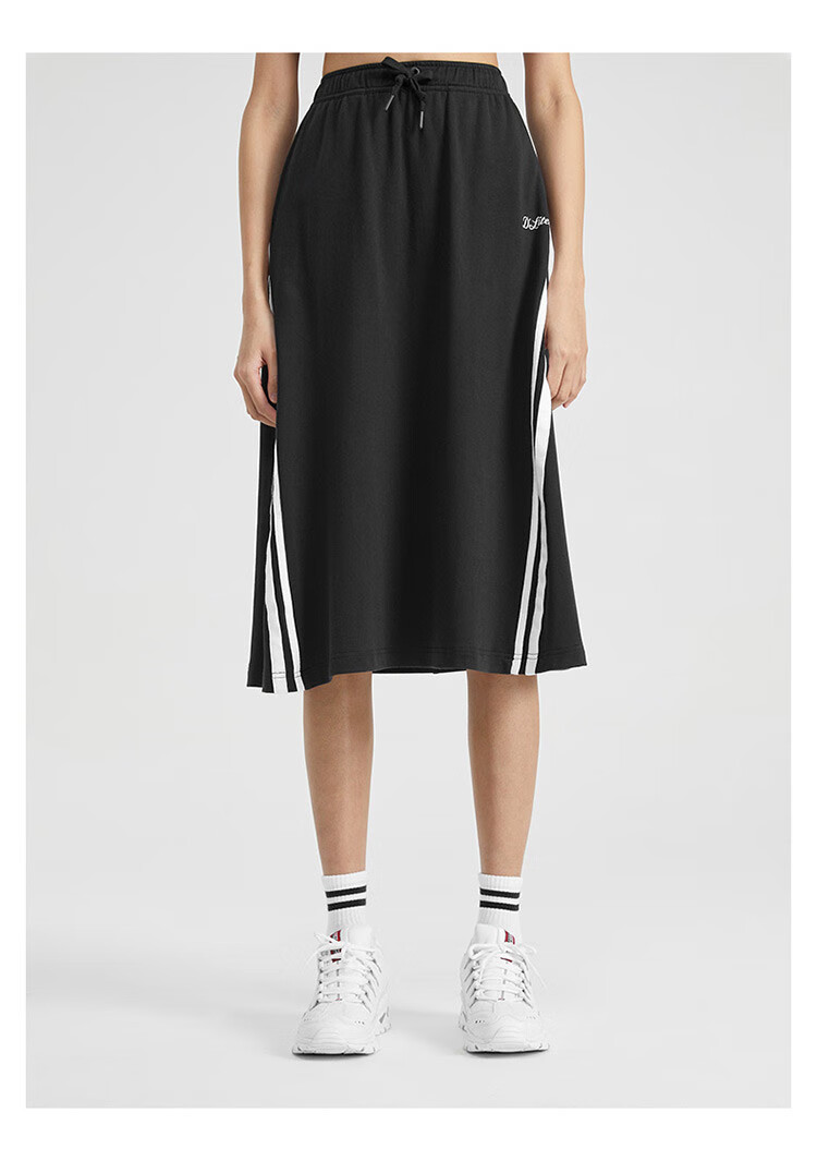 skechers斯凯奇女装夏季女子简约针织半身裙休闲运动裙l120w055淡花灰