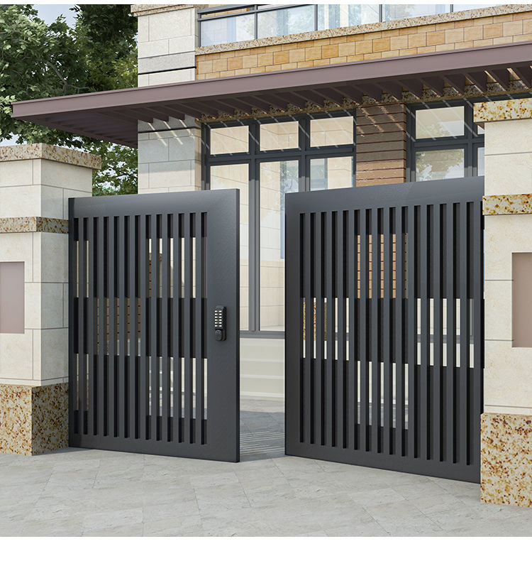 金鼎加庭院大门现代风农村别墅中式双开门百叶简约入户门定制款式5