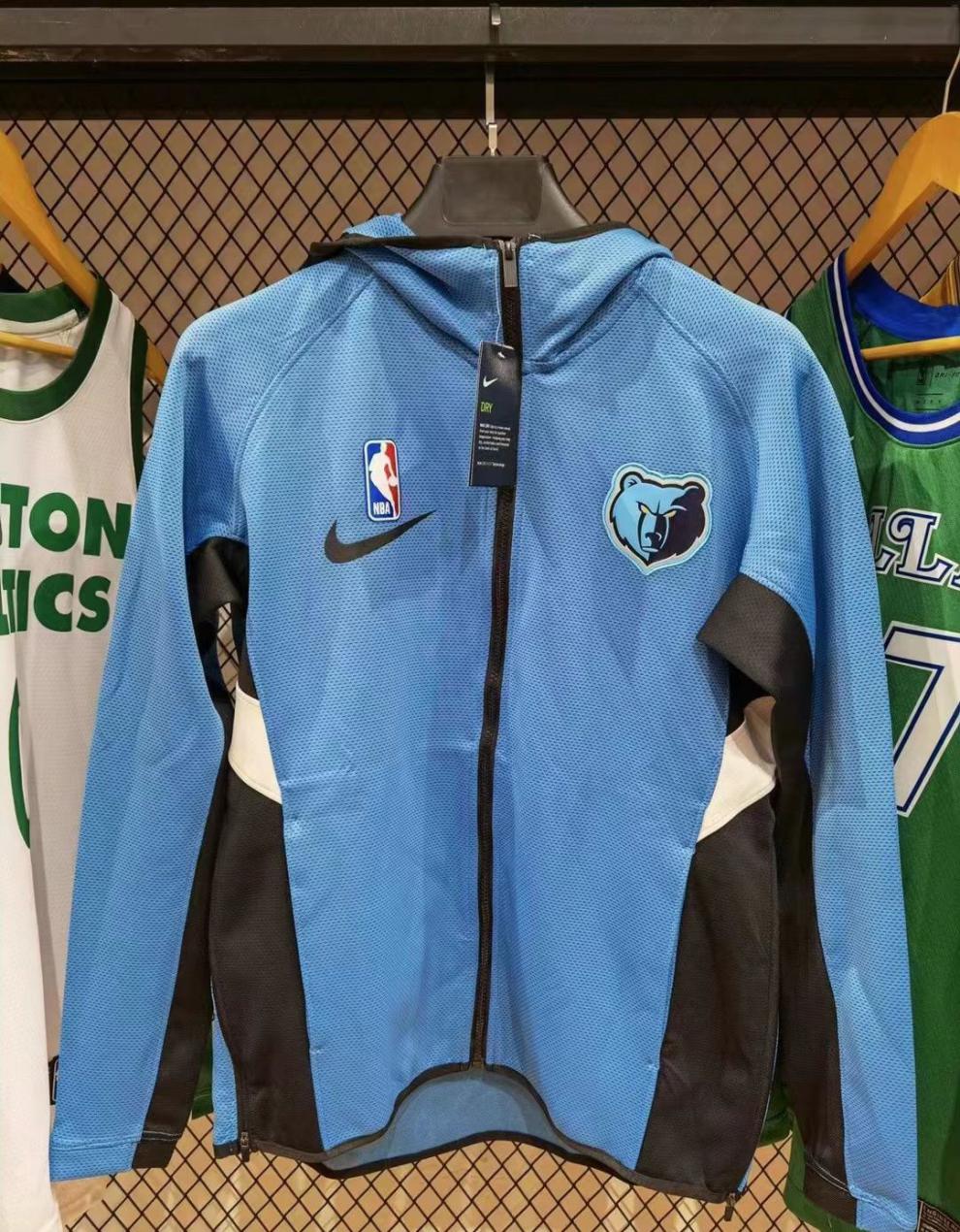 耐克同款nba湖人勇士火箭篮网春秋款出场服篮球热服外套训练卫衣半