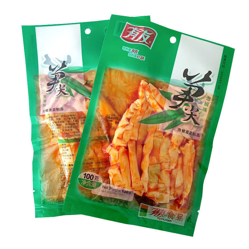 严选优品100g红油山椒味泡椒制品混合口味即食笋条脆笋下菜100克山椒