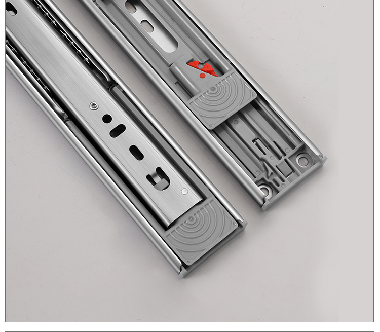 百隆抽屉轨道 不锈钢橱柜衣柜抽屉轨道滑轨家用3三节轨阻尼缓冲滑道