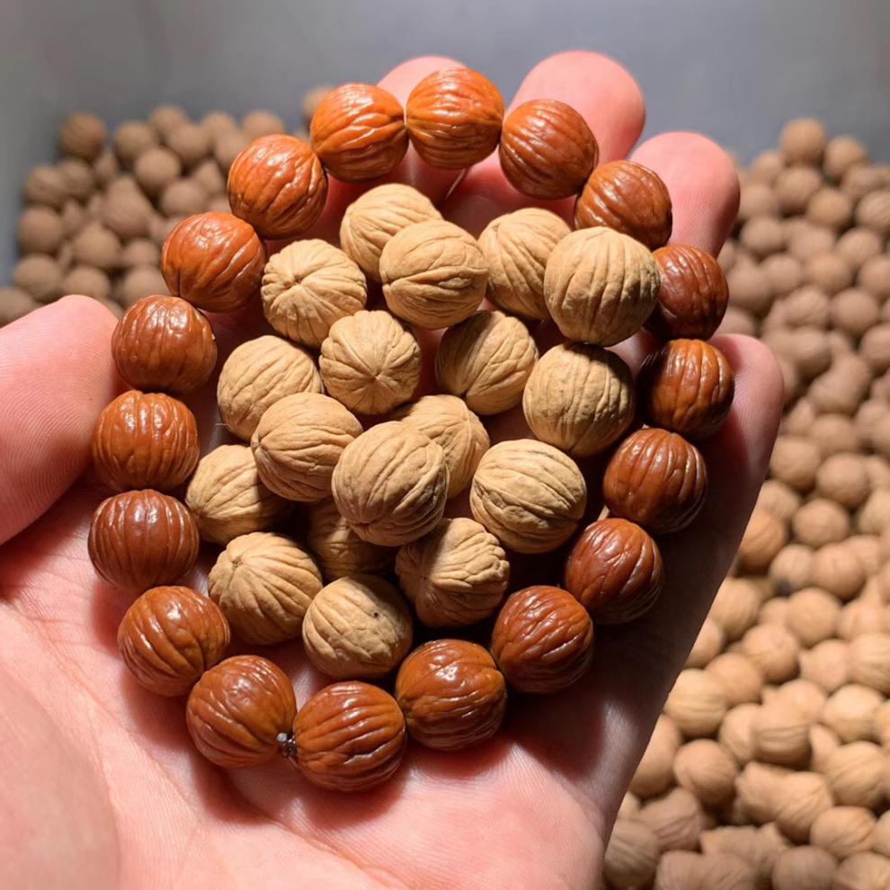 桃花诺矮桩正圆水晶核12猴头核桃手串18颗美猴老树原桩野生精品文玩