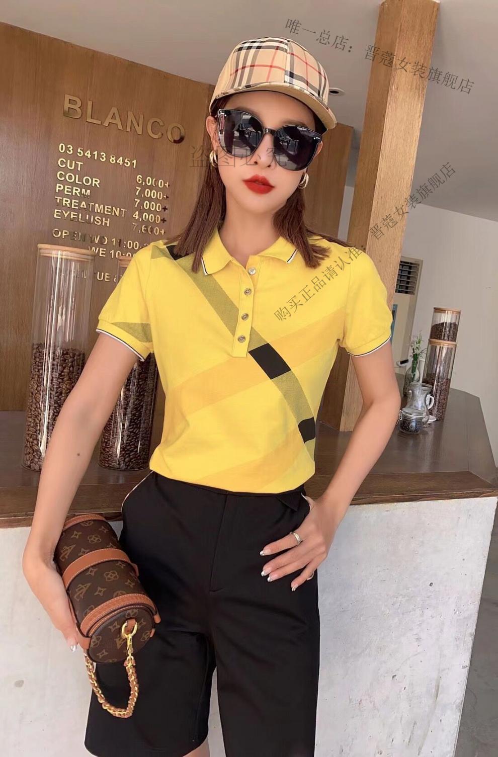 erry官方经典款色女装22夏女装英伦时尚休闲领上衣女轻奢名牌卡其色s