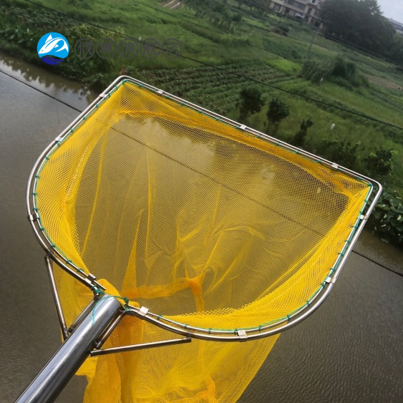 渔网水产养殖捞鱼网兜赶海卖鱼抄网竿木柄 50cm手柄 方形【图片 价格