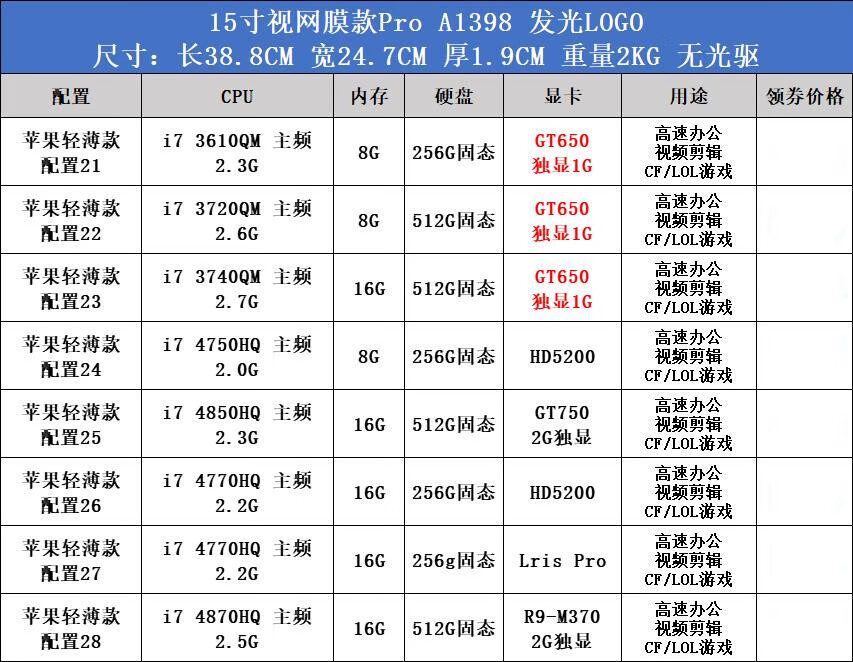 macbookpro苹果笔记本电脑air便捷i5 i7办公商务本 苹果air13寸配置12
