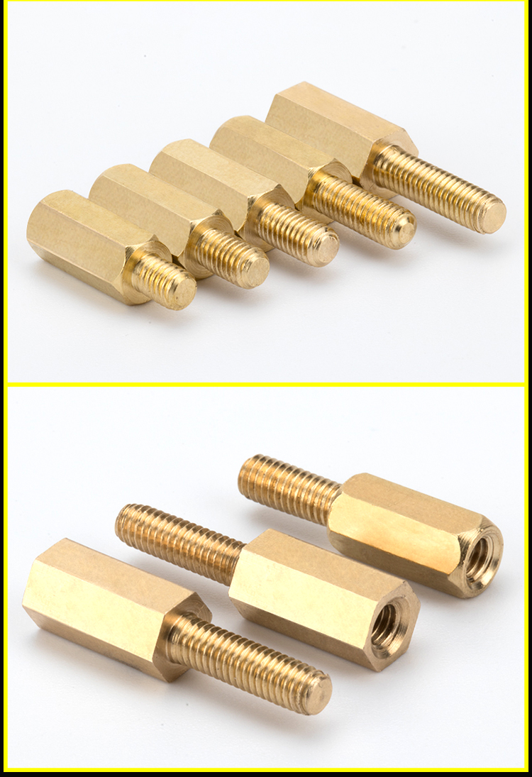 xmsj 长短牙单通铜柱m3六角铜螺柱电脑机箱主板螺丝间隔柱螺丝隔离柱