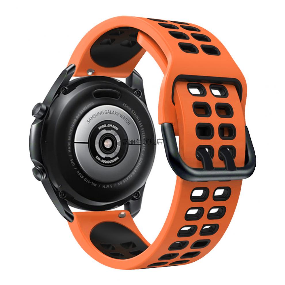 适用一加运动表带华为watch3/3pro/gt/gt2/3//2e硅胶手表带color 黑黄