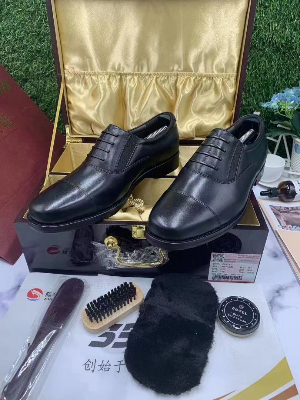 老将军皮鞋3515小牛皮三接头将军正装皮鞋品质定制款黑色澳洲胎牛皮38