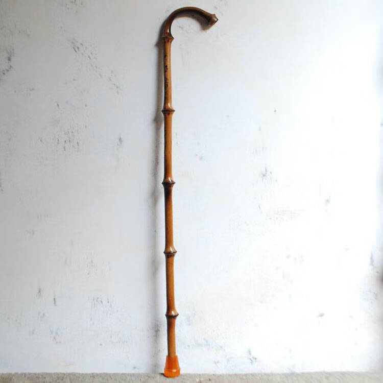 藤木拐杖 轻巧实用老人拐杖 手工筇竹手杖 整料罗汉竹登山杖华幻 杖长