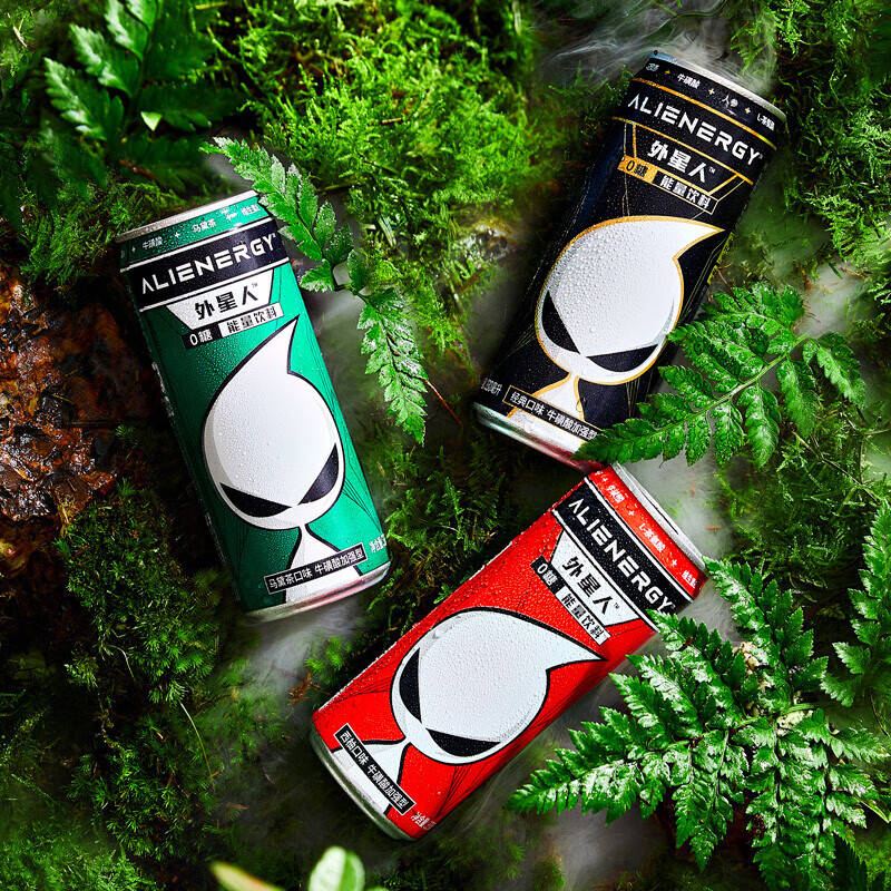 外星人能量饮料330ml6罐外星人能量饮料维生素网红饮品元气气泡水轻姜