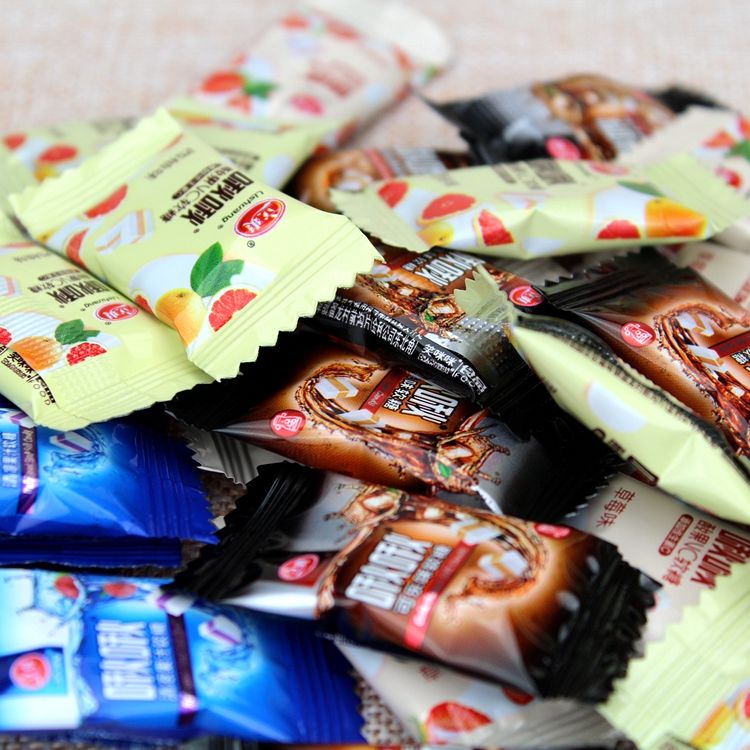 立爽啾啾糖酸果vc清凉奶糖散装混合口味水果汁软糖果零食300g 西瓜味