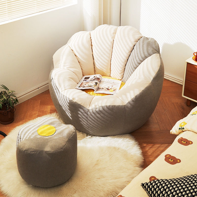 懒人沙发榻榻米小户型人窝单人卧室房间阳台网红座椅休闲豆袋 黄色