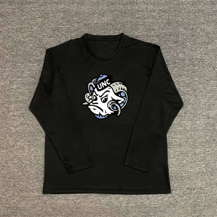 苛鱼篮球速干网眼长袖北卡蓝杜克训练投篮服健身跑步男 15灰色大山羊