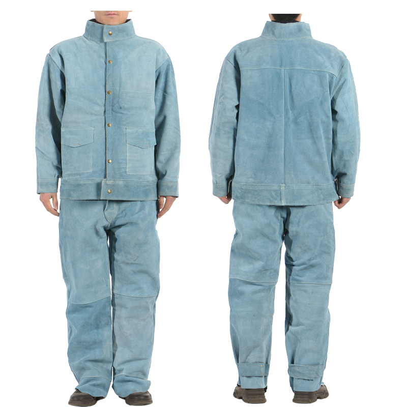 纯牛皮耐磨隔热防烫防阻燃氩弧焊烧焊衣电焊服焊工焊接防护工作服半皮