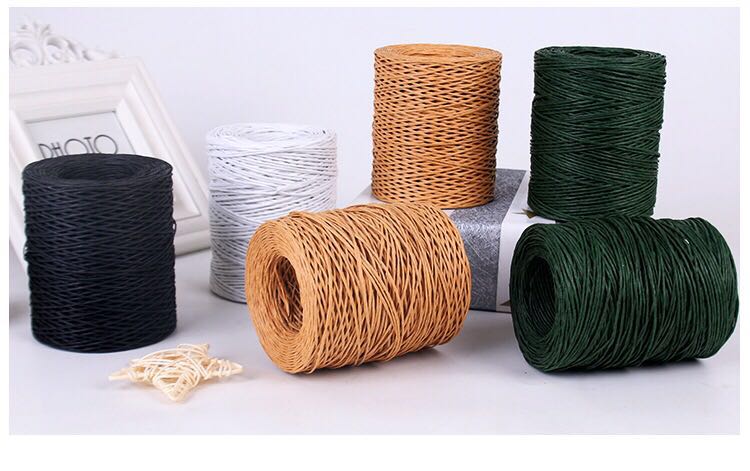 阁缘纸绳200米细铁丝扎丝花艺包装花束捆绑绳麻绳手工绑带绳子绿色200