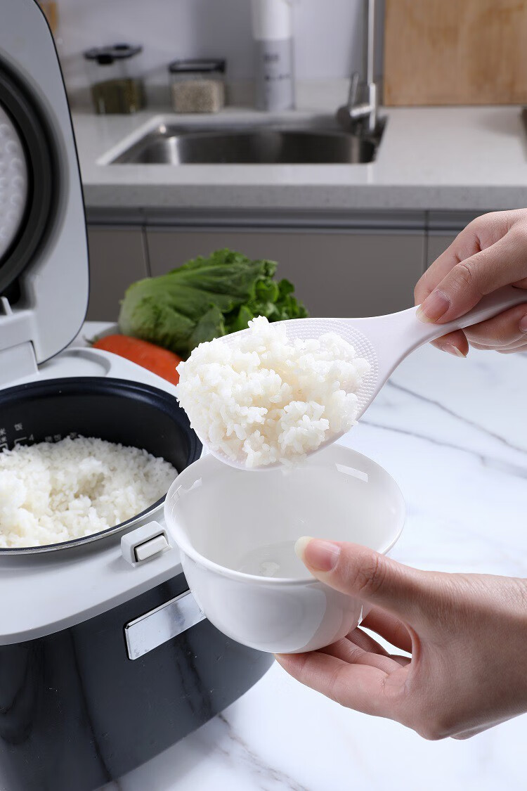 勺子厨房家用纯白色简约饭铲年轻人家庭高颜值舀饭勺大号ins网红盛饭