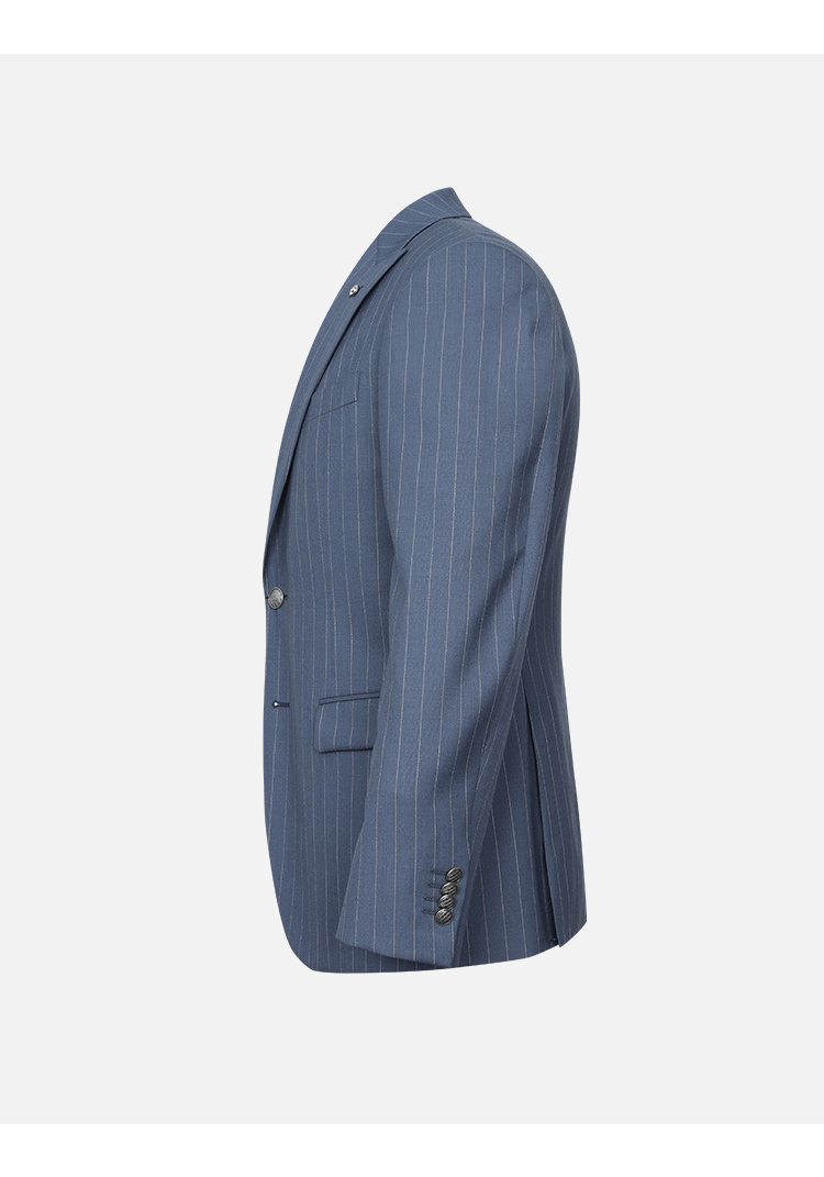 【桑蚕丝】迪柯尼dikeni高端男装2022 新款条纹轻奢羊毛蚕丝西服外套1