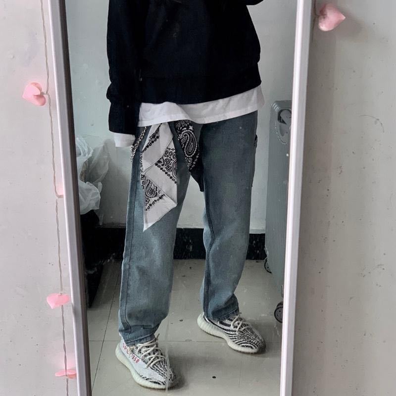 誓从新品韩版裤巾腰果方巾嘻哈同款男女绑手腕裤链头巾街舞发带 #黑色