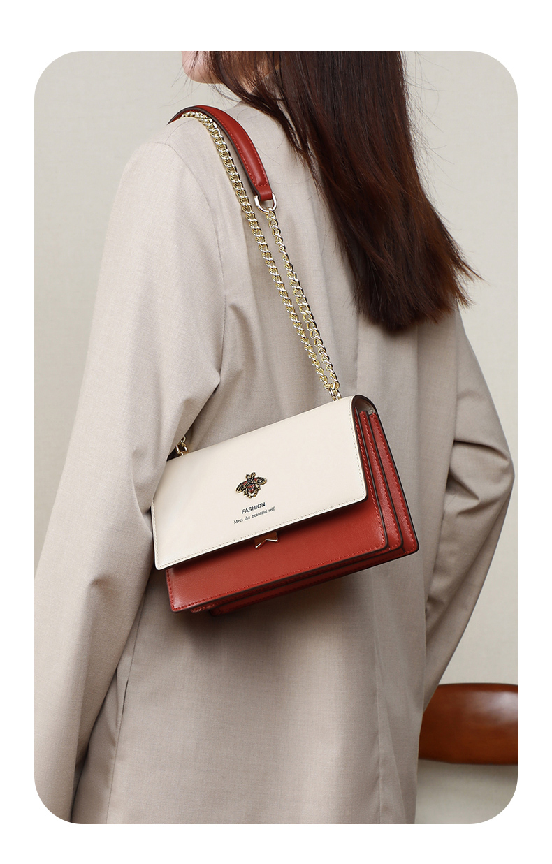 barackjieck轻奢品牌女包法国经典简约系列设计真皮包包气质时尚链条