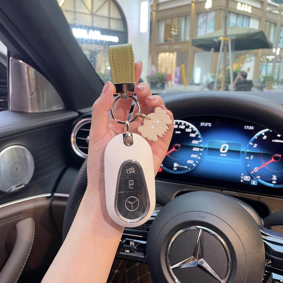 适用适用2022新款奔驰c/s级简约钥匙套迈巴赫s450/s400l/s480白壳 白