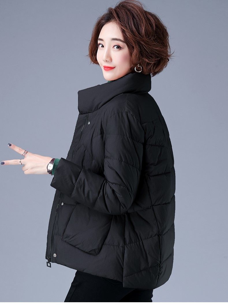 短款外套年秋冬女装韩版短款棉袄女冬装韩版宽松棉服妈妈立领小棉衣