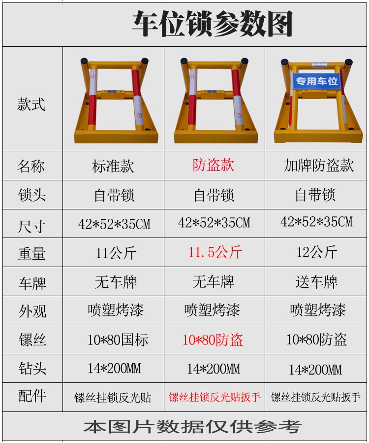 防压车位锁地锁加厚防撞三角地锁车位锁占位锁汽车停车位地锁普通款55