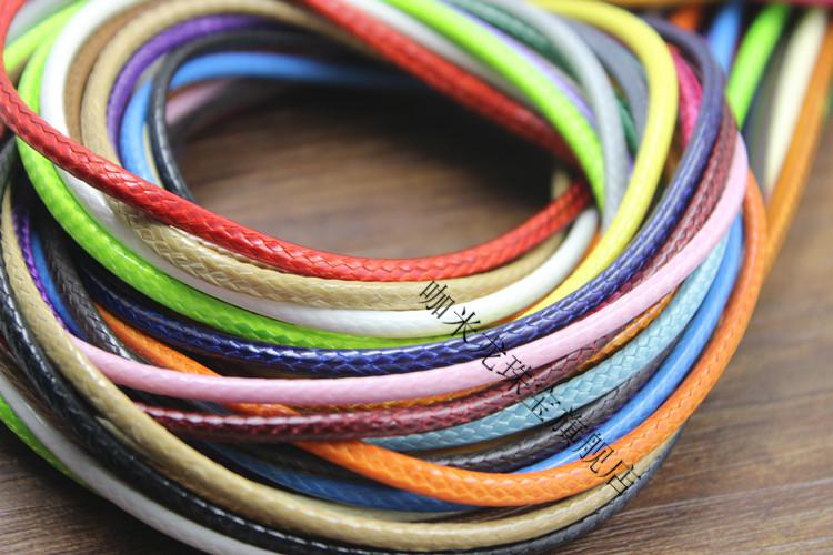 文玩蜡皮绳蜡线腊绳韩国蜡绳手链编织绳项链挂件绳大卷蜡线5mm黑色30