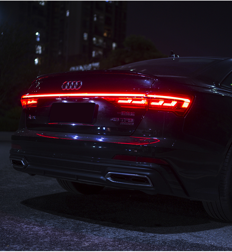19-22款新奥迪a6l改装贯穿式尾灯动态流水尾灯总成流光灯装饰配件