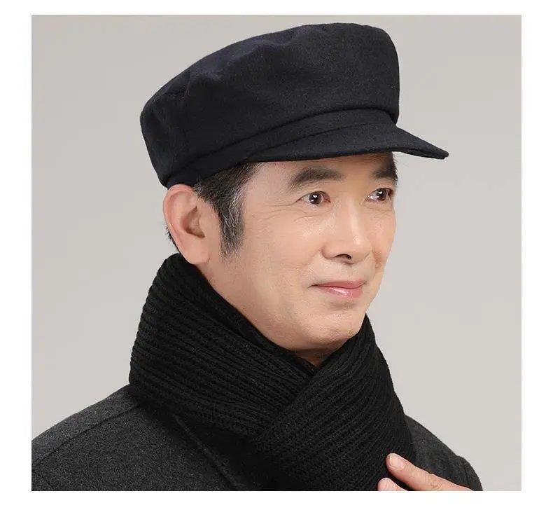 瓷俪新品老式中山帽中年男士帽子爸爸春秋季老头鸭舌帽子秋冬中老年人
