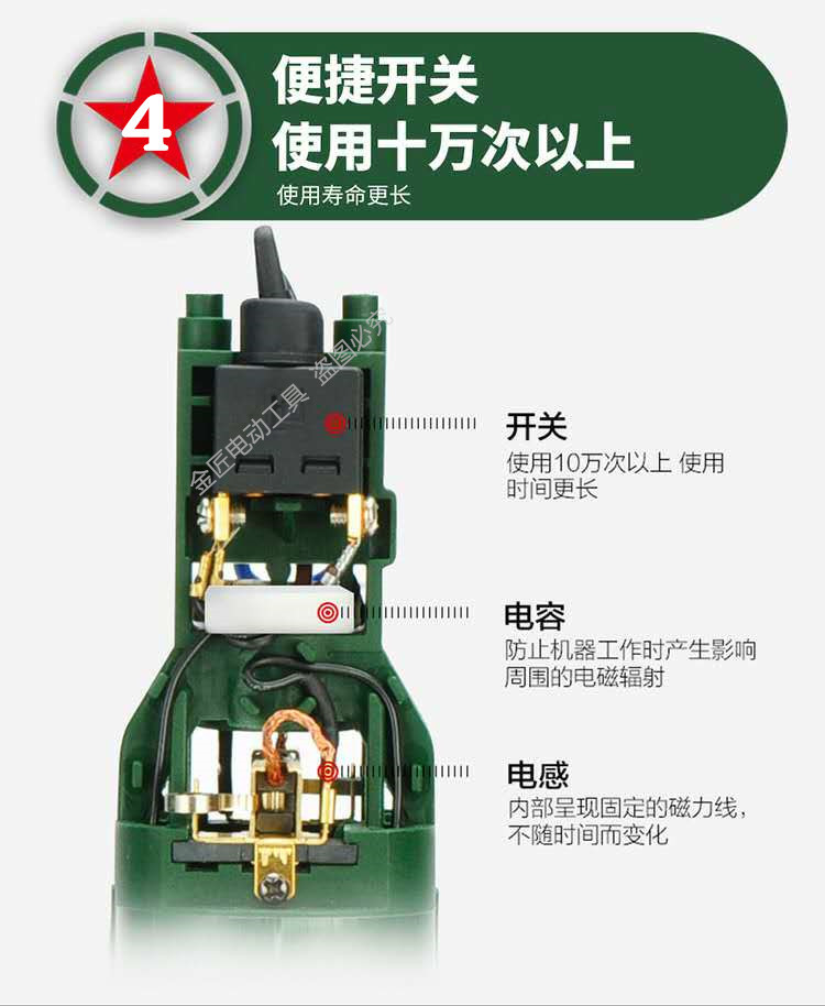 陆军一号角磨机220v100ac角磨机2389手砂轮大功率1200w家用工业抛
