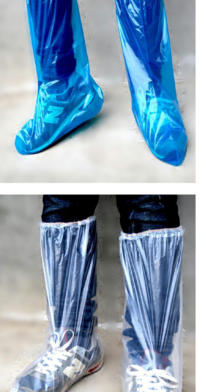 一次性鞋套防水雨天加厚长筒养殖场靴套防滑户外漂流耐磨塑料脚套均码