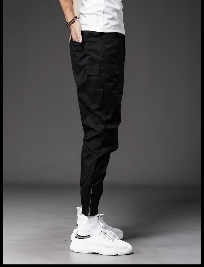 启社&yoa秋季休闲裤男士宽松哈伦裤ins束脚工装裤潮牌嘻哈裤男韩版