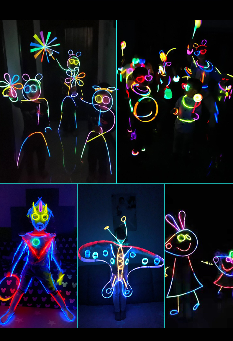 荧光棒跳舞野外儿童舞蹈道具棒棒糖发光玩具衣服莹夜光闪光气氛50根