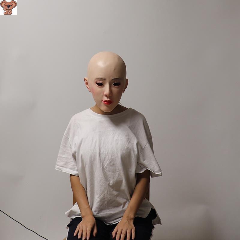 硅胶人脸面具 3d立体人脸面具直播美女头套光头男女搞笑头罩角色装扮