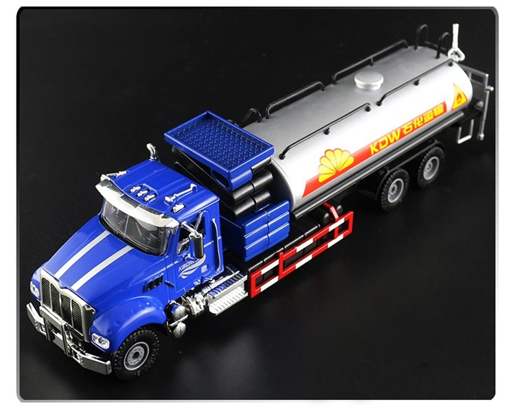 工程车金属油罐车儿童玩具模型团购石化运油车蓝色凯迪威工程运输车
