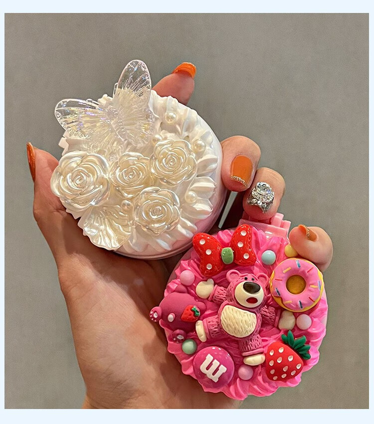 库洛米小镜子 随身携带小镜子带梳子日系奶油胶diy随身镜玉桂狗库洛米