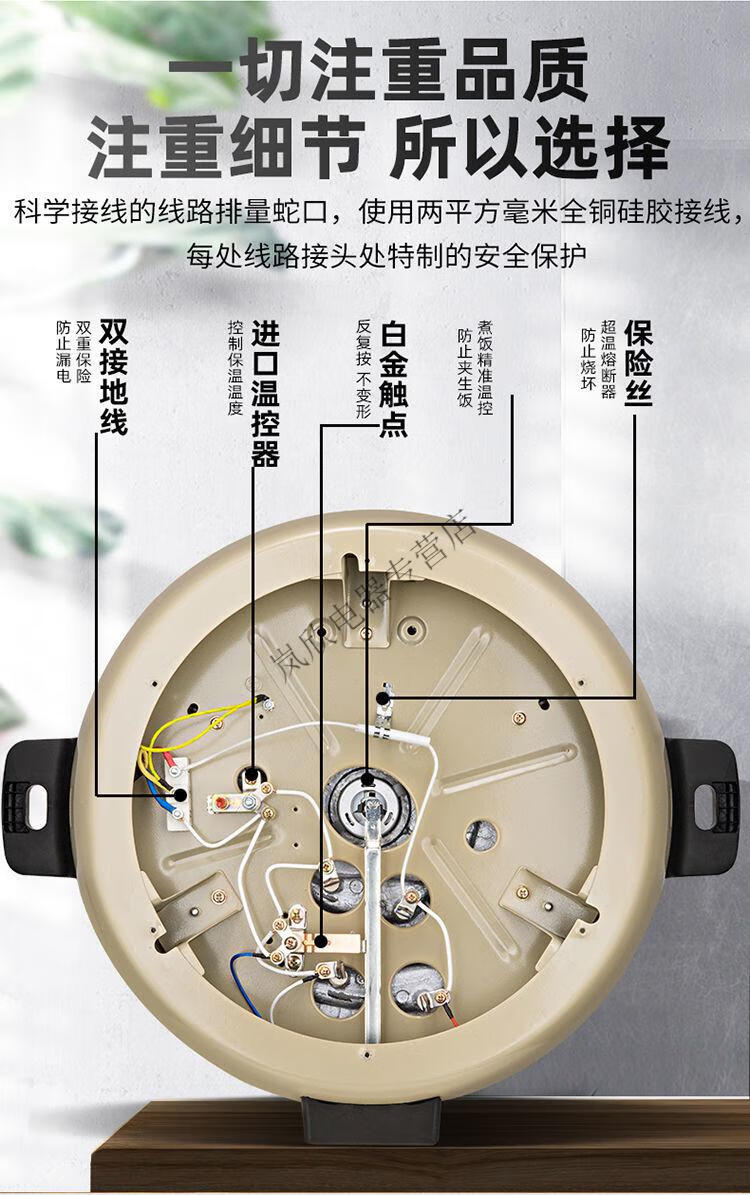 智律特厚老式大电饭锅大型大容量大号食堂三角饭店超大商用电饭煲6升