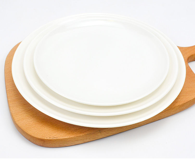 密胺盘子白色塑料仿瓷酒店餐厅菜盘自助餐盖浇饭盘子大盘鸡盘商用浅盘