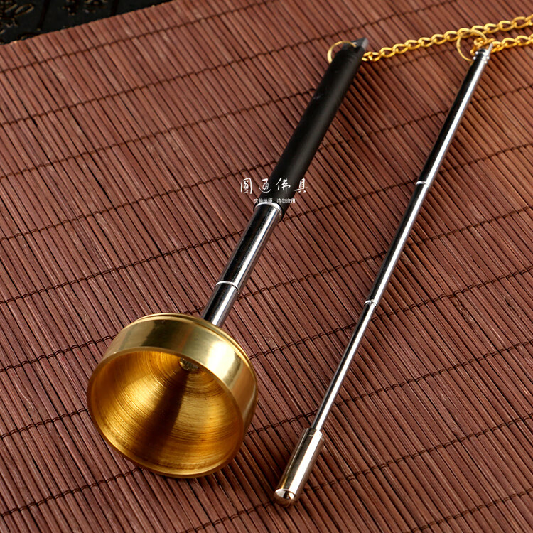 佛具铜引磬铜罄伸缩引庆寺庙法器佛教念佛经用品木鱼铃 小号(直径5cm)