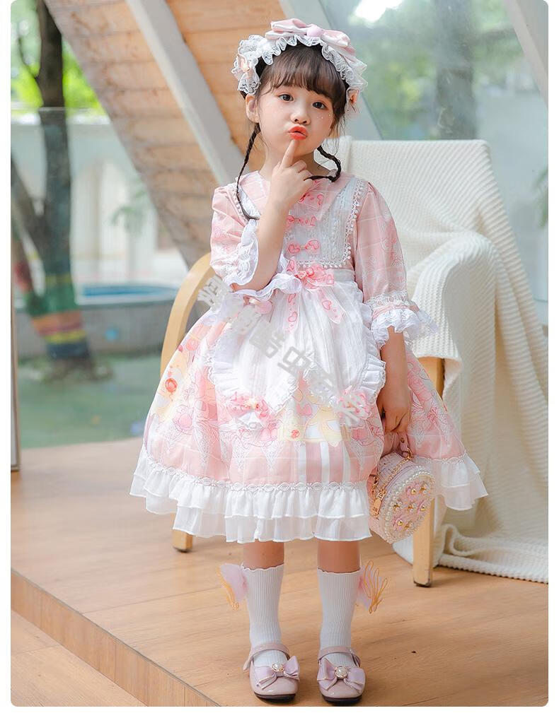 女童洛丽塔儿童夏季萝莉塔儿童女小学生穿的连衣裙lolita可爱洋装公主
