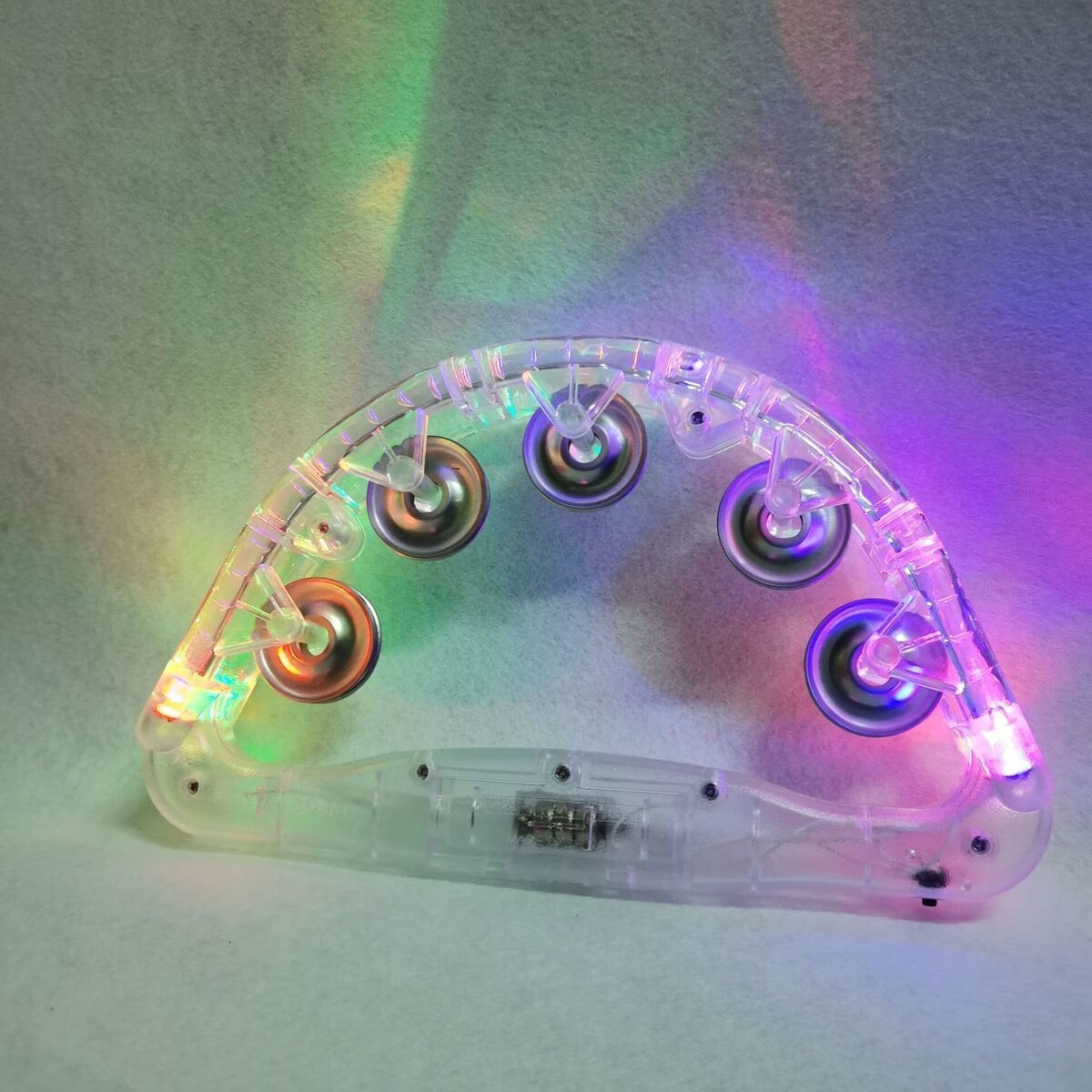 闪光手摇铃发光荧光大小号手摇铃派对活动ktv酒吧夜场气氛道具 白 15*