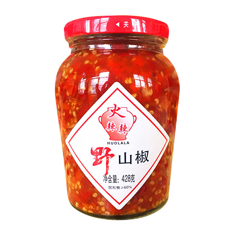 湖南火辣辣剁野山椒428g辣椒酱下饭酱菜超香拌饭辣椒酱香拌面酱剁野山