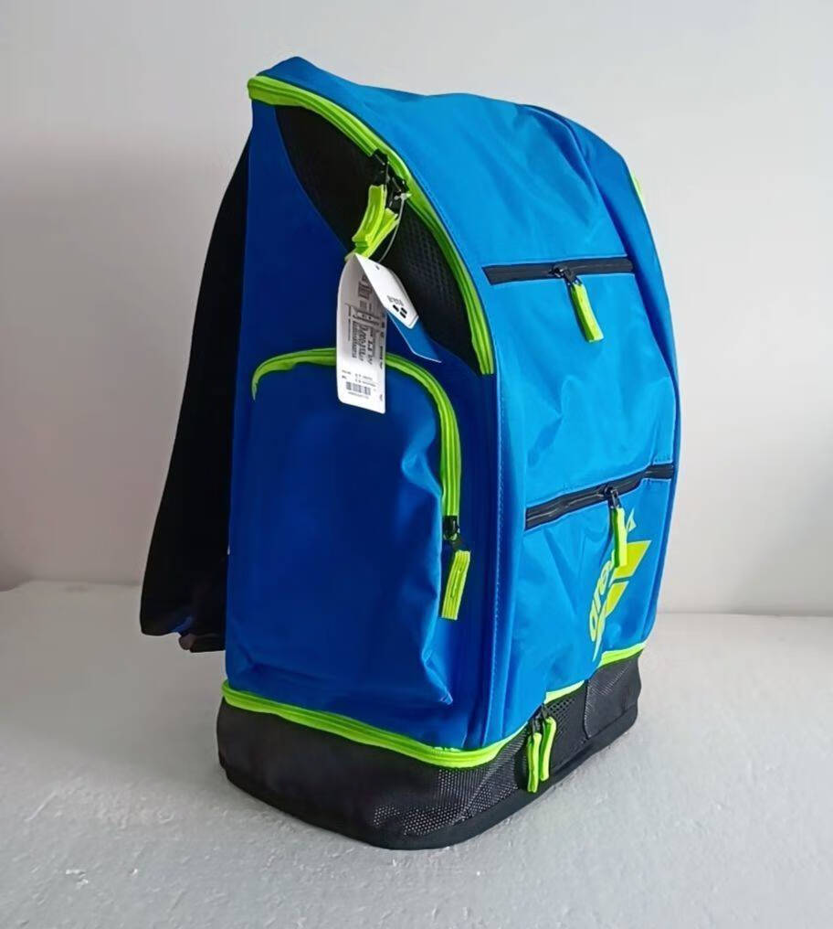 arena阿瑞娜游泳包双肩背包训练干湿分离大容量40l健身男女包黑橙