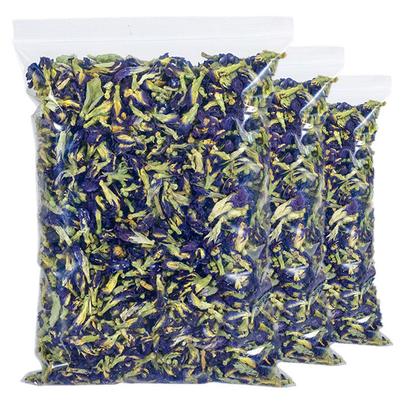 富润世 蝶豆花茶蓝蝴蝶干花冰粉奶茶店可食用染饭可搭洛神花袋装 蓝