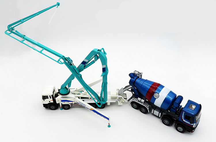 凯迪威1:55混凝土水泥泵车模型合金搅拌车运输车仿真工程车送情人节