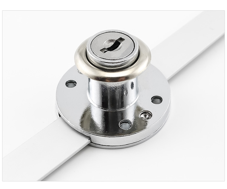 侧面 办公桌抽屉锁五金 三联锁头文件柜锁一锁三抽屉锁联动柜子锁