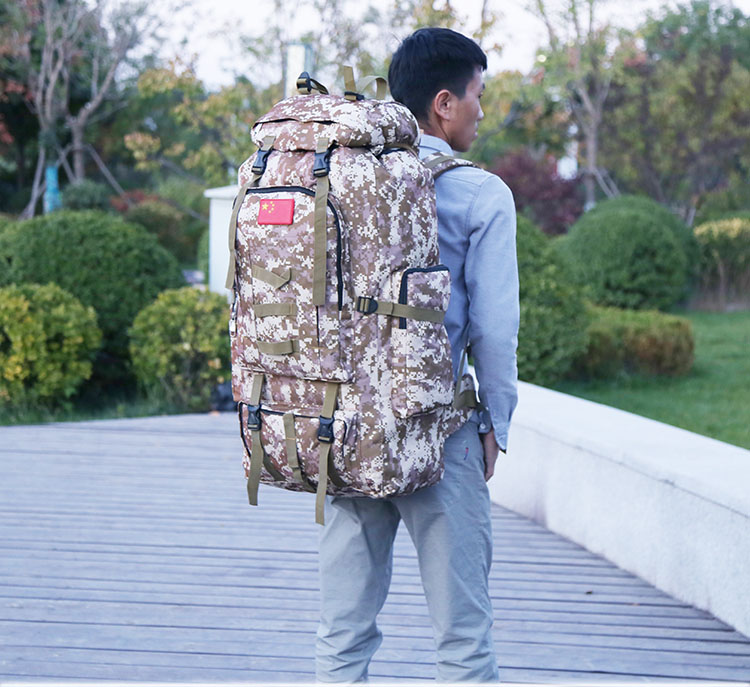 行军背囊80升超大容量户外登山包运动迷彩背包衣服行李包双肩包旅行包