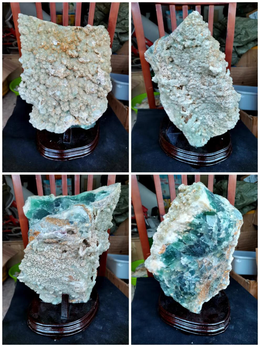 钟乳石摆件 精品2kg天然黄白水晶簇绿大摆件结晶石钟乳石连体白水晶柱